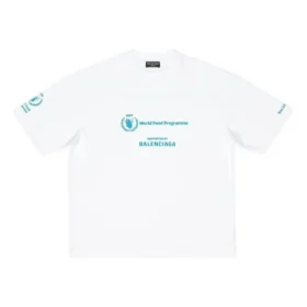 T-shirt Balenciaga x WFP, vestibilità media “White” 612966TMVL29086