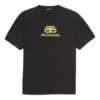 T-shirt BB Regular Fit in tessuto intrecciato “Nero” 578139TEV481361