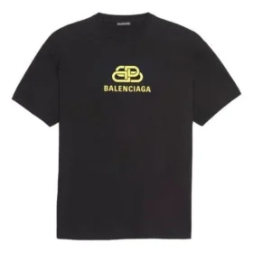 T-shirt BB Regular Fit in tessuto intrecciato “Nero” 578139TEV481361