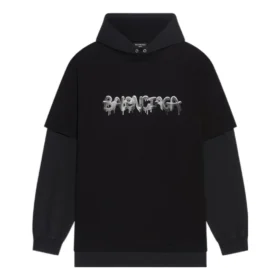 T-shirt con cappuccio a maniche lunghe Slime “Nera” 681029TLVF11069