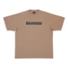 T-shirt con cappuccio, vestibilità squadrata “Tan” 651795TNVL17761