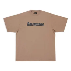 T-shirt con cappuccio, vestibilità squadrata “Tan” 651795TNVL17761