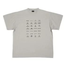 T-shirt con loghi d’archivio oversize “Grigio chiaro” 712398TNVQ71342
