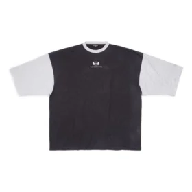 T-shirt con logo a maniche 3/4 “Washed Black Heather Grey” 699190TMVC81208