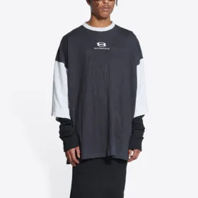 T-shirt con logo a maniche 3/4 “Washed Black Heather Grey” 699190TMVC81208