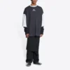 T-shirt con logo a maniche 3/4 “Washed Black Heather Grey” 699190TMVC81208