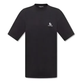 T-shirt con logo B in stile sportivo, vestibilità squadrata “Black” 681045TLVN11070