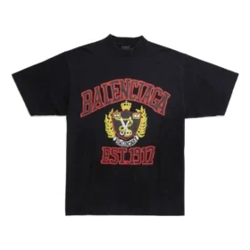T-shirt con logo Crest “Black” 739784TOVK11055