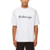 T-shirt con logo in script “Bianco/Nero” 612966TMVB49040