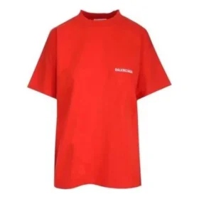 T-shirt con logo, vestibilità regolare “Bright Red” 612965TMVF43168