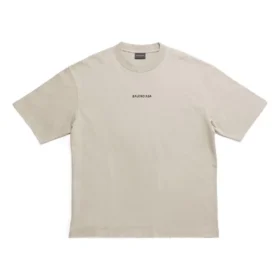 T-shirt con scollo a V, vestibilità media “Beige” 612966TOVJ89763