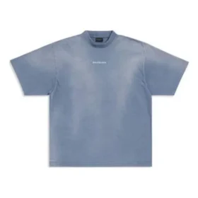 T-shirt con scollo a V, vestibilità media “Blue White” 764235TPVK14313