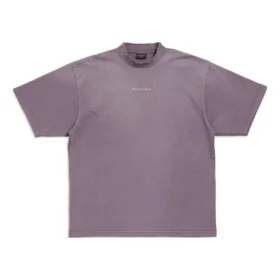 T-shirt con scollo rotondo, vestibilità media “Viola Grigio” 764235TPVK15500