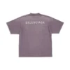 T-shirt con scollo rotondo, vestibilità media “Viola Grigio” 764235TPVK15500