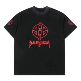 T-shirt con stencil metallico BB “Black Red” 764235TPVI21568