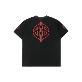 T-shirt con stencil metallico BB “Black Red” 764235TPVI21568