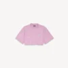 T-shirt corta da donna 520 stickers in rosa antico/bianco