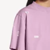 T-shirt corta da donna 520 stickers in rosa antico/bianco