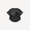 T-shirt corta da donna con strascico, nera