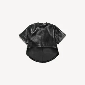 T-shirt corta da donna con strascico, nera