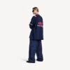 T-shirt da calcio da uomo 3b a maniche lunghe con scollo a V in blu navy scuro/rosso T-shirt da calcio da uomo 3b a maniche lunghe con scollo a V in blu navy scuro/rosso