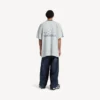 T-shirt da calcio da uomo 3b con scollo a V, oversize, grigia/bianca T-shirt da calcio da uomo 3b con scollo a V, oversize, grigia/bianca