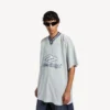 T-shirt da calcio da uomo 3b con scollo a V, oversize, grigia/bianca T-shirt da calcio da uomo 3b con scollo a V, oversize, grigia/bianca