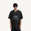T-shirt da calcio da uomo 3b con scollo a V oversize in nero/antracite T-shirt da calcio da uomo 3b con scollo a V oversize in nero/antracite