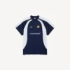 T-shirt da calcio da uomo oversize in blu navy