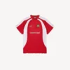T-shirt da calcio da uomo oversize in rosso
