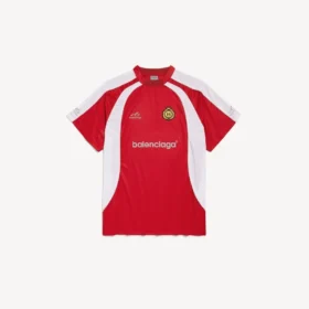 T-shirt da calcio da uomo oversize in rosso