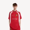 T-shirt da calcio da uomo oversize in rosso