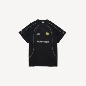 T-shirt da calcio da uomo oversize nera