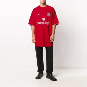 T-shirt da calcio oversize “Red White” 641666TJV056540