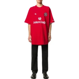 T-shirt da calcio oversize “Rosso Bianco” 641658TJV516540