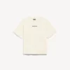 T-shirt da donna Balenciaga con motivo sul retro, vestibilità media, color crema