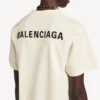 T-shirt da donna Balenciaga con motivo sul retro, vestibilità media, color crema