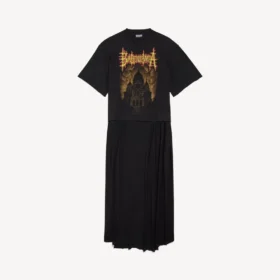 T-shirt da donna Balenciaga Sacra Cœur con strascico, nera