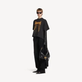 T-shirt da donna Balenciaga Sacra Cœur con strascico, nera