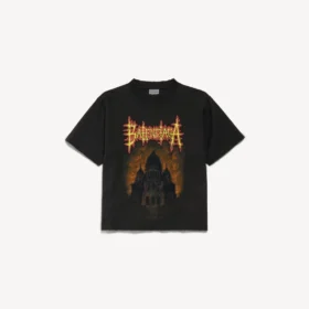 T-shirt da donna Balenciaga Sacra Cœur, vestibilità media, in nero