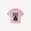 T-shirt da donna Balenciaga Sacra Cœur, vestibilità media, in rosa antico T-shirt da donna Balenciaga Sacra Cœur, vestibilità media, in rosa antico