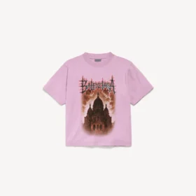 T-shirt da donna Balenciaga Sacra Cœur, vestibilità media, in rosa antico