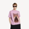 T-shirt da donna Balenciaga Sacra Cœur, vestibilità media, in rosa antico T-shirt da donna Balenciaga Sacra Cœur, vestibilità media, in rosa antico