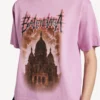 T-shirt da donna Balenciaga Sacra Cœur, vestibilità media, in rosa antico T-shirt da donna Balenciaga Sacra Cœur, vestibilità media, in rosa antico