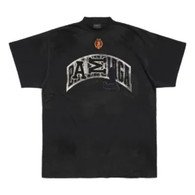 T-shirt da skater oversize “Black Faded” 739028TOVN21055