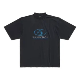 T-shirt da surfista, vestibilità media “Black Blue” 764235TPVM31412