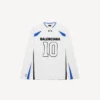 T-shirt da uomo a maniche lunghe oversize Balenciaga | Collaborazione NBA in bianco/multicolore T-shirt da uomo a maniche lunghe oversize Balenciaga | Collaborazione NBA in bianco/multicolore
