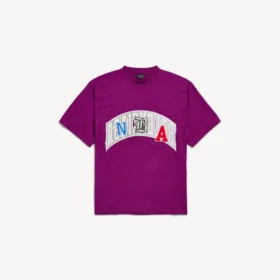 T-shirt da uomo Balenciaga | Collaborazione con la NBA, modello oversize, colore viola T-shirt da uomo Balenciaga | Collaborazione con la NBA, modello oversize, colore viola