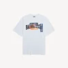 T-shirt da uomo con stampa “Bumper Stickers” a vestibilità media, colore bianco