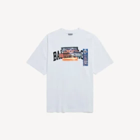 T-shirt da uomo con stampa “Bumper Stickers” a vestibilità media, colore bianco T-shirt da uomo con stampa “Bumper Stickers” a vestibilità media, colore bianco